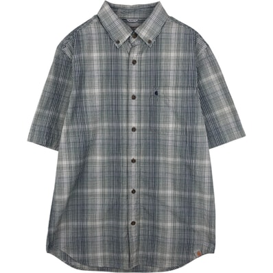 古着 カーハート Carhartt RELAXED FIT チェック柄 ボタンダウン 半袖 ワークシャツ メンズM相当/eaa637760