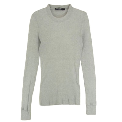 DOLCE&GABBANA ドルチェアンドガッバーナ カットソー クルーネック コットン カットソー 長袖 グレー系 44【中古】