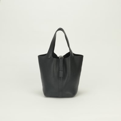 エルメス HERMES ピコタンPM 18 バッグ トートバッグ トリヨンクレマンス ノワール Noir ブラック Black 黒 シルバー金具 ハンドバッグ