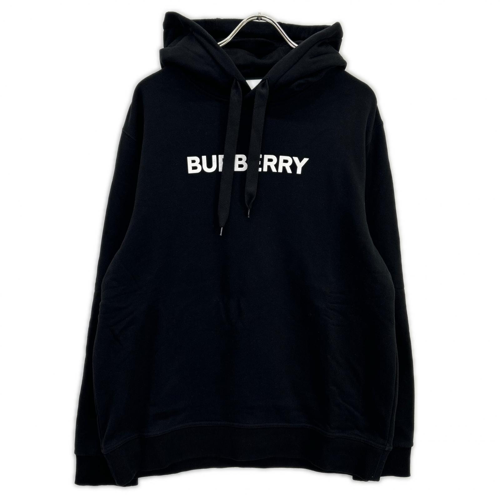 バーバリー 8055318 ブラック ロゴプリント パーカー XL
