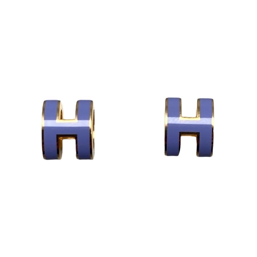エルメス ピアス ポップアッシュ ミニ H608002F11 Hロゴ リラ パープル ゴールド BOUCLES D'OREILLES MINI POP H HERMES