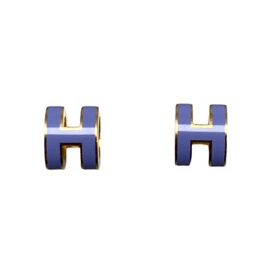 エルメス ピアス ポップアッシュ ミニ H608002F11 Hロゴ リラ パープル ゴールド BOUCLES D'OREILLES MINI POP H HERMES