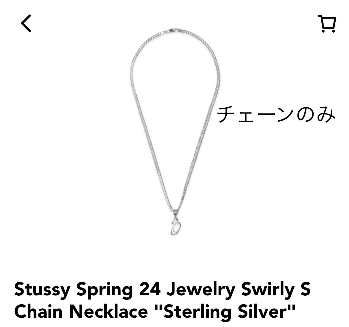 Stussy Spring 24 Jewelry Swirly S Chain Necklace "Sterling Silver"
