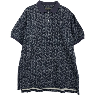 古着 カルバンクライン Calvin klein sport 総柄 リーフ柄 半袖 ポロシャツ メンズL相当/eaa657430