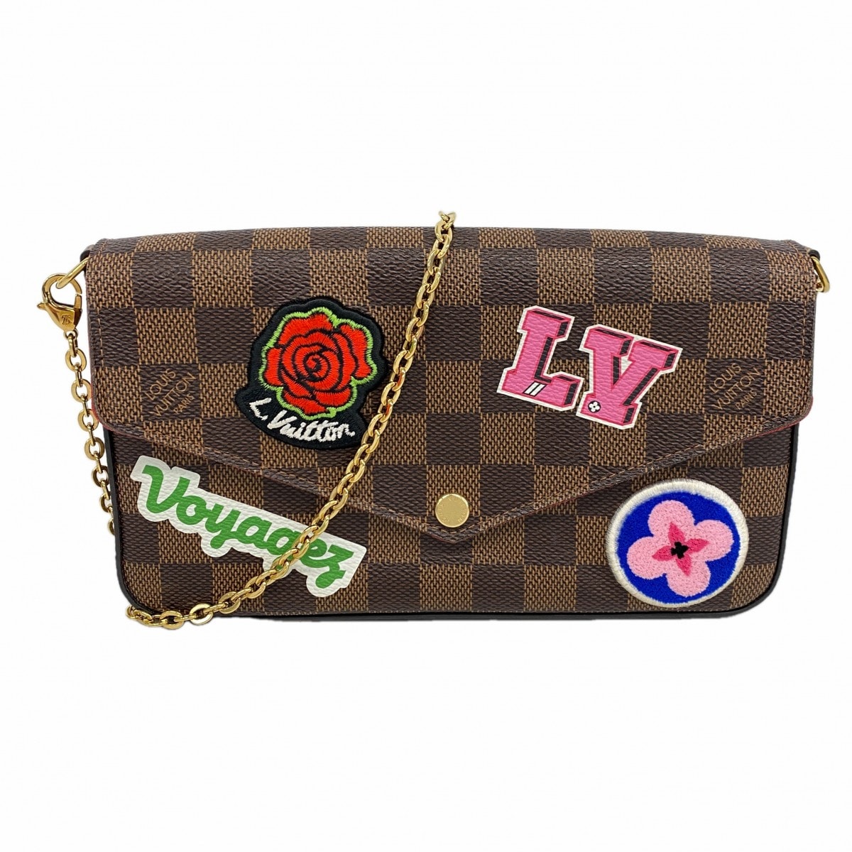 【6ed3747】ルイヴィトン ショルダーウォレット ダミエ ポシェットフェリシーGM N60129 エベヌ【中古】レディース