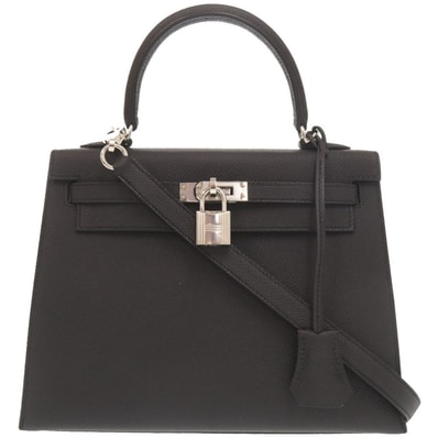 エルメス ケリー25 外縫い ヴォーエプソン ブラック