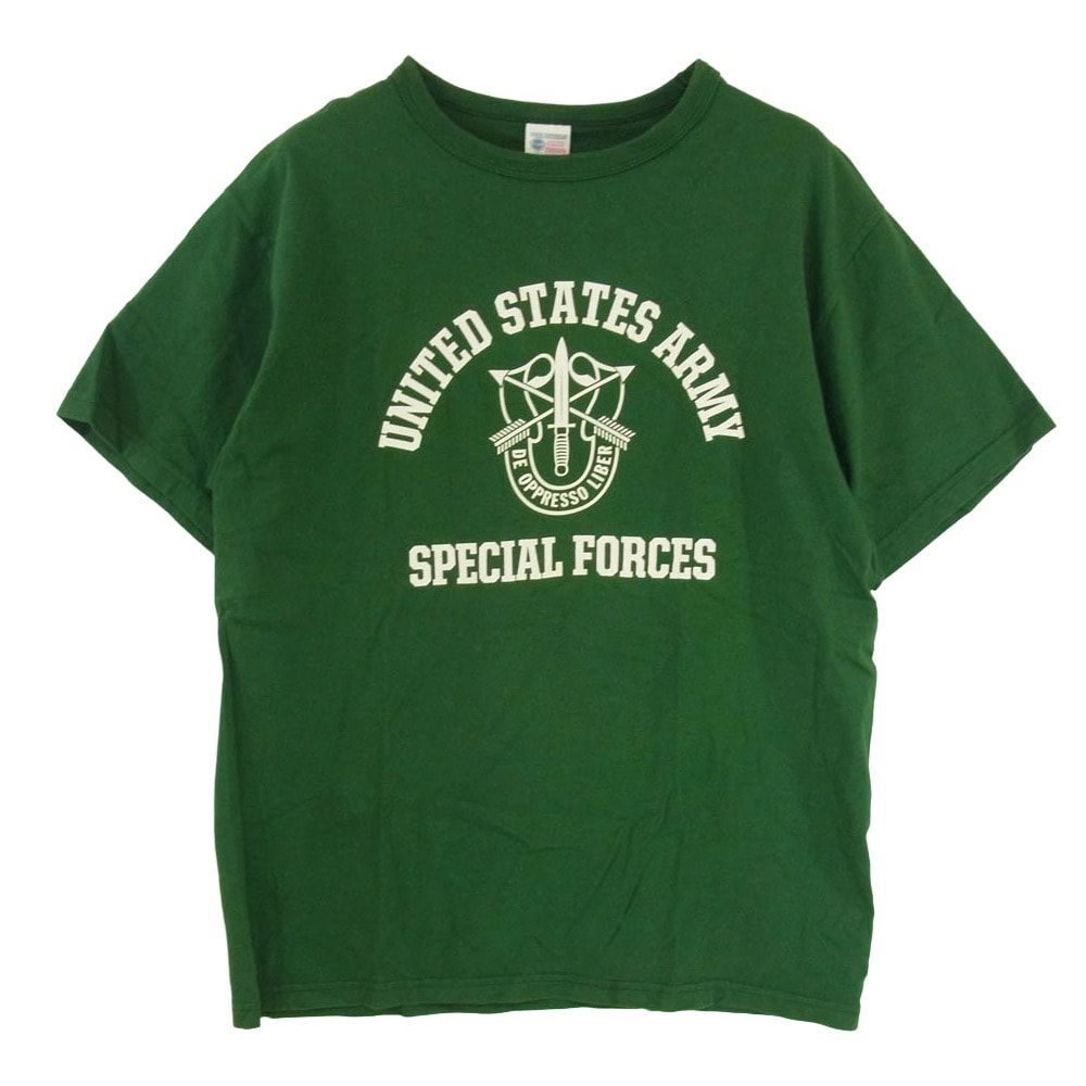 Buzz Rickson's バズリクソンズ BR79177 USA製 U.S.ARMY SPECIAL FORCES S/S スペシャル  Tシャツ 半袖カットソー グリーン系 XL【中古】