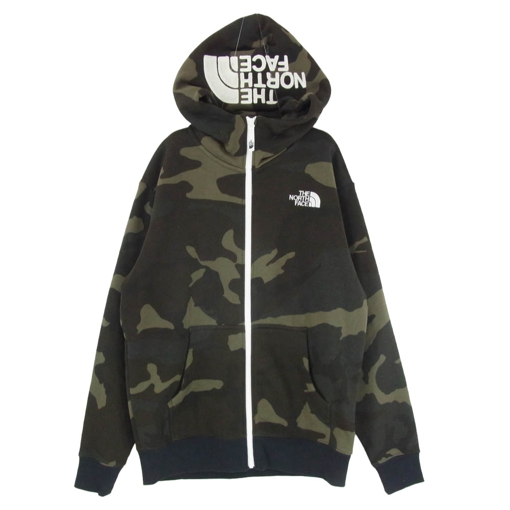 THE NORTH FACE ノースフェイス パーカー NT62131 NOVELTY REVIEW F/Z HOODIE ノベルティ リアビュー フルジップ フーディ パーカー カーキ系 M【中古】