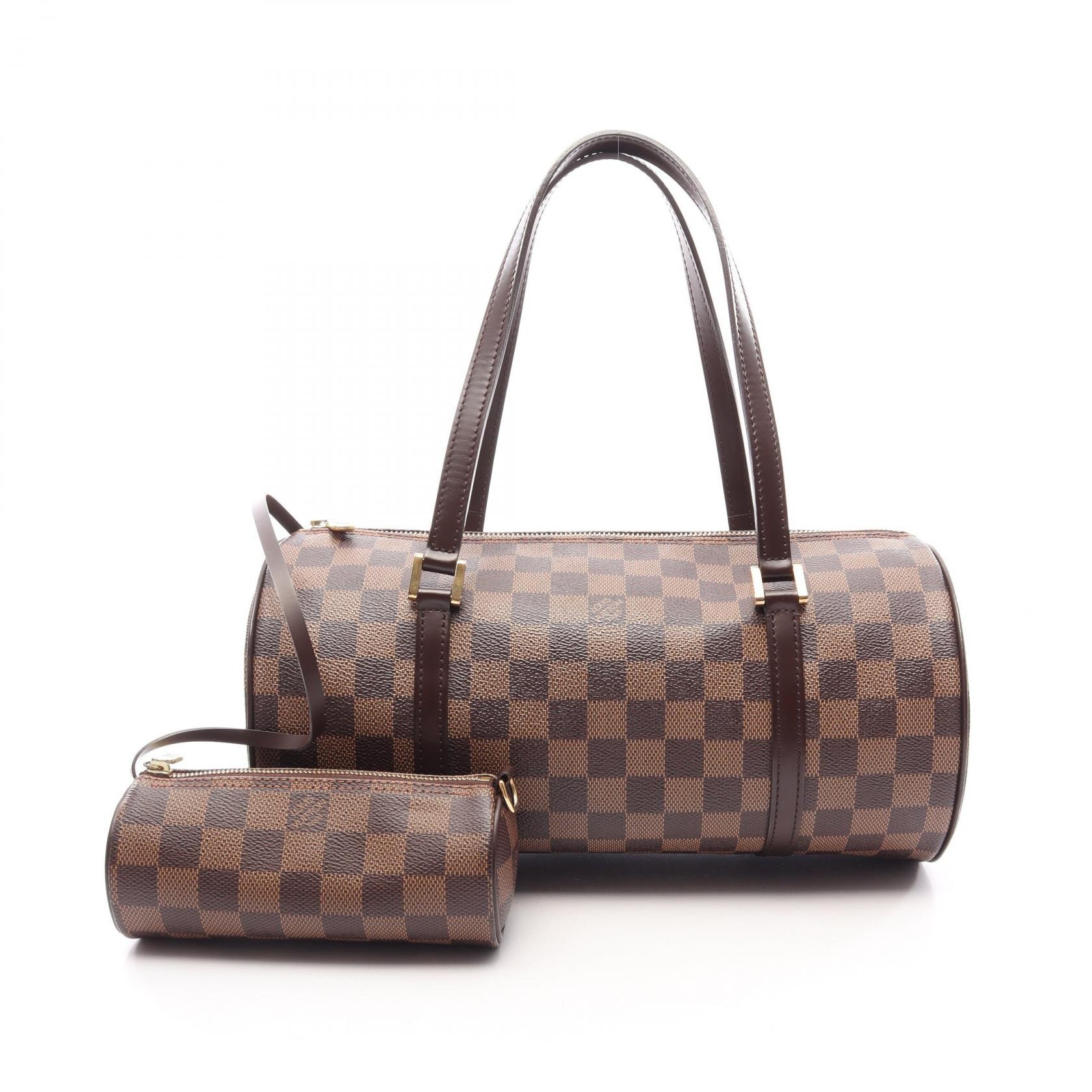 ルイ・ヴィトン LOUIS VUITTON パピヨン30 ダミエエベヌ ハンドバッグ バッグ PVCコーティングキャンバス レザー ダミエ エベヌ レディース ブラウン系 N51303 【中古】