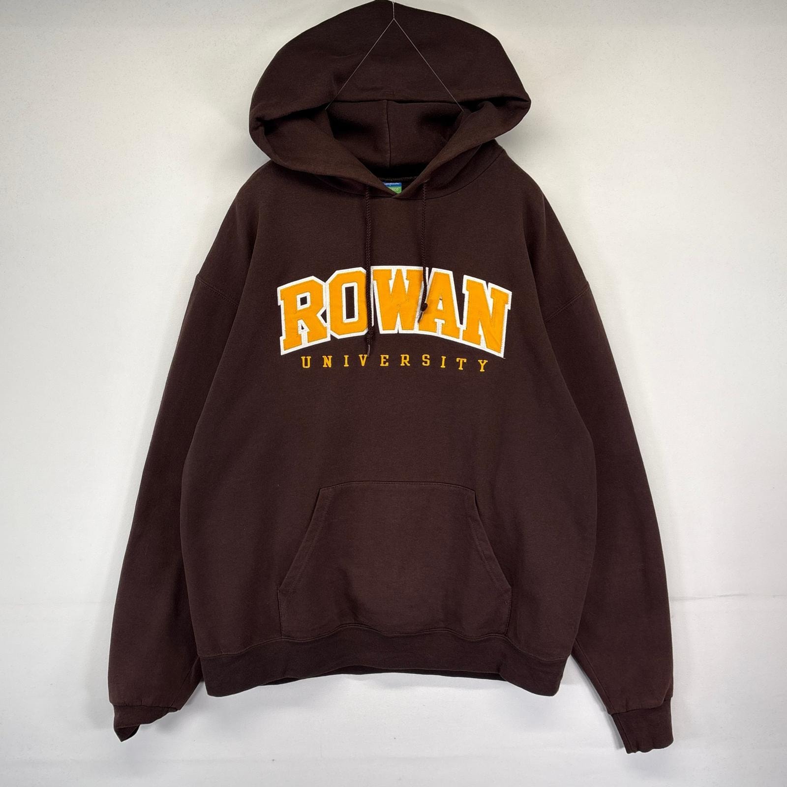 古着 チャンピオン Champion パーカー スウェット ROWAN フーディ カレッジロゴ プルオーバー ワッペン L ブラウン メンズ