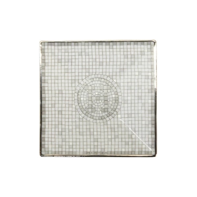 【渋谷並木橋店】HERMES エルメス 皿 プチカレ No1 モザイク 24 皿 7cm プラチナ ポーセリン(陶器) 新品