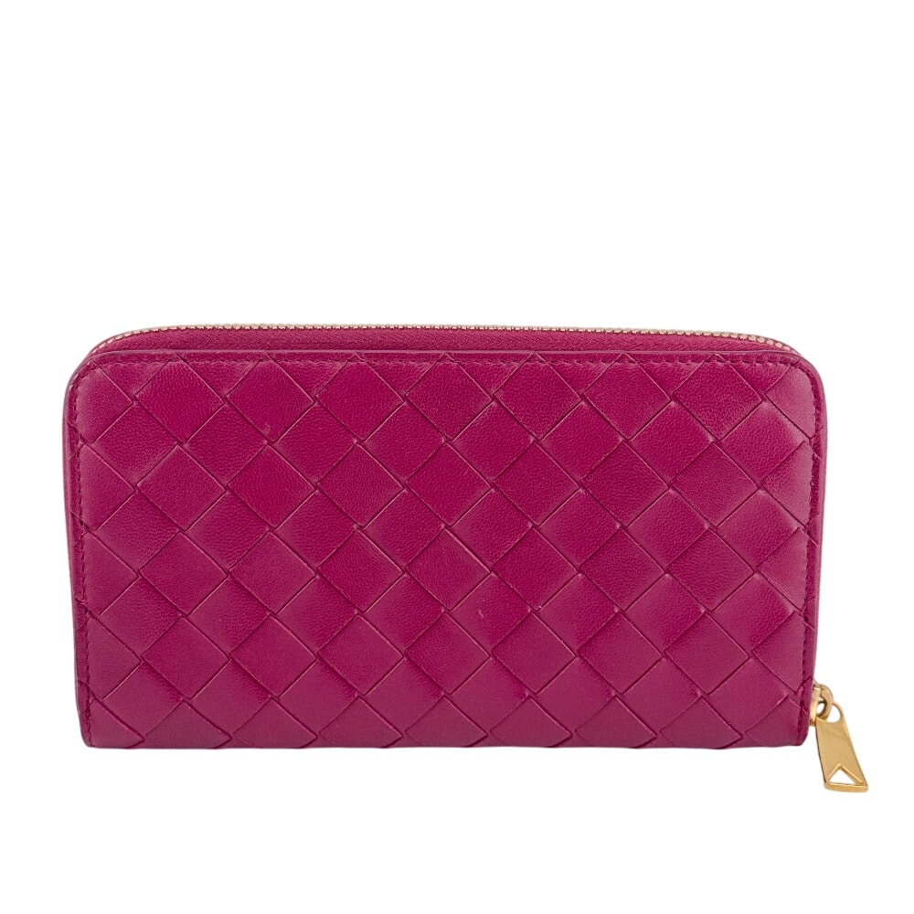 ボッテガヴェネタ BOTTEGAVENETA 長財布 マキシイントレチャート ラウンドジップウォレット ロング パープル