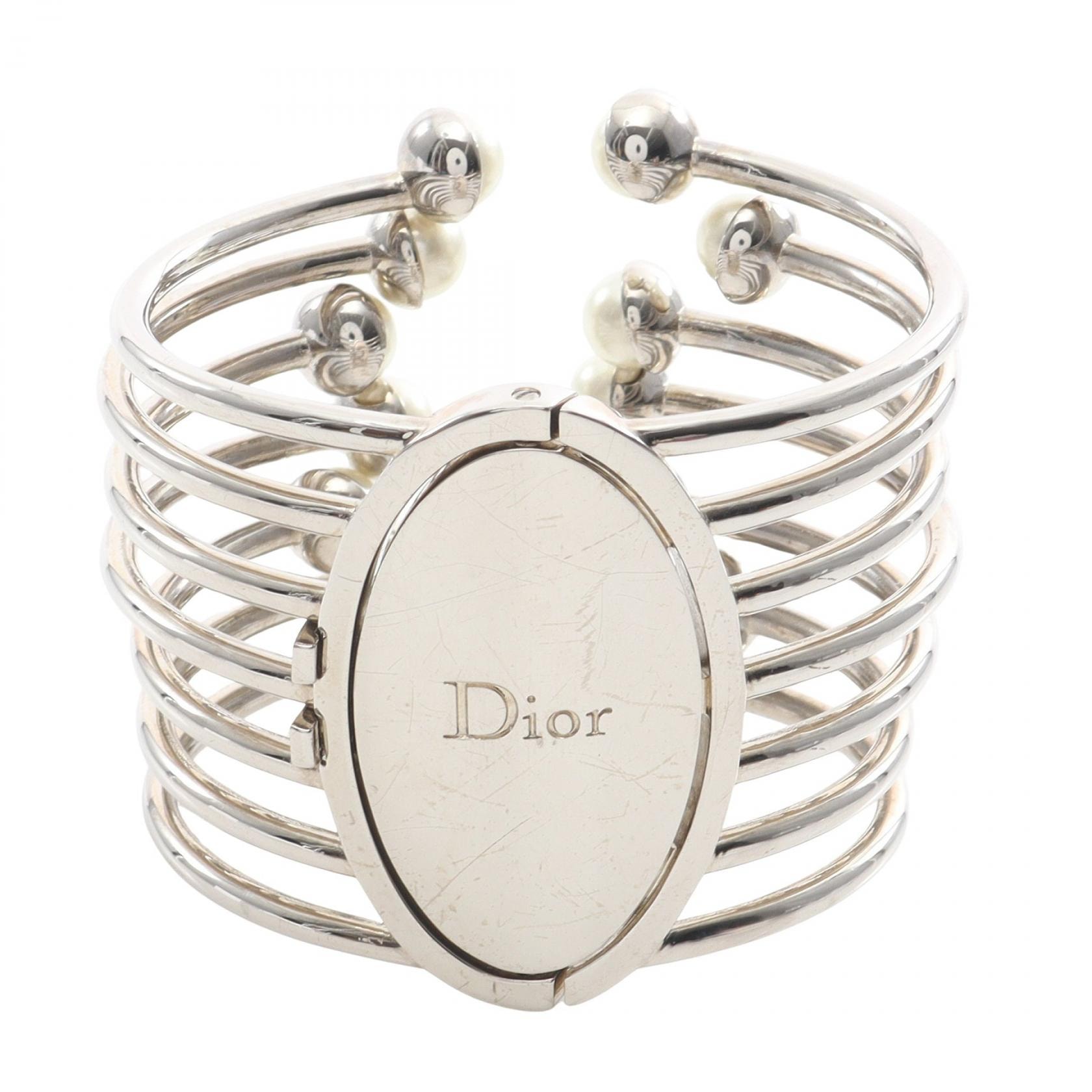 ディオール Dior バングル アクセサリー ステンレススチール フェイクパール レディース シルバー系 / ホワイト系 【中古】