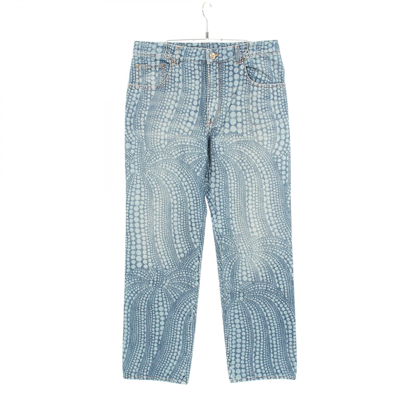 ルイ・ヴィトン LOUIS VUITTON LV × YK オールオーバーパンプキン デニムパンツ 衣料品 ボトムス コットン メンズ ブルー系 【中古】