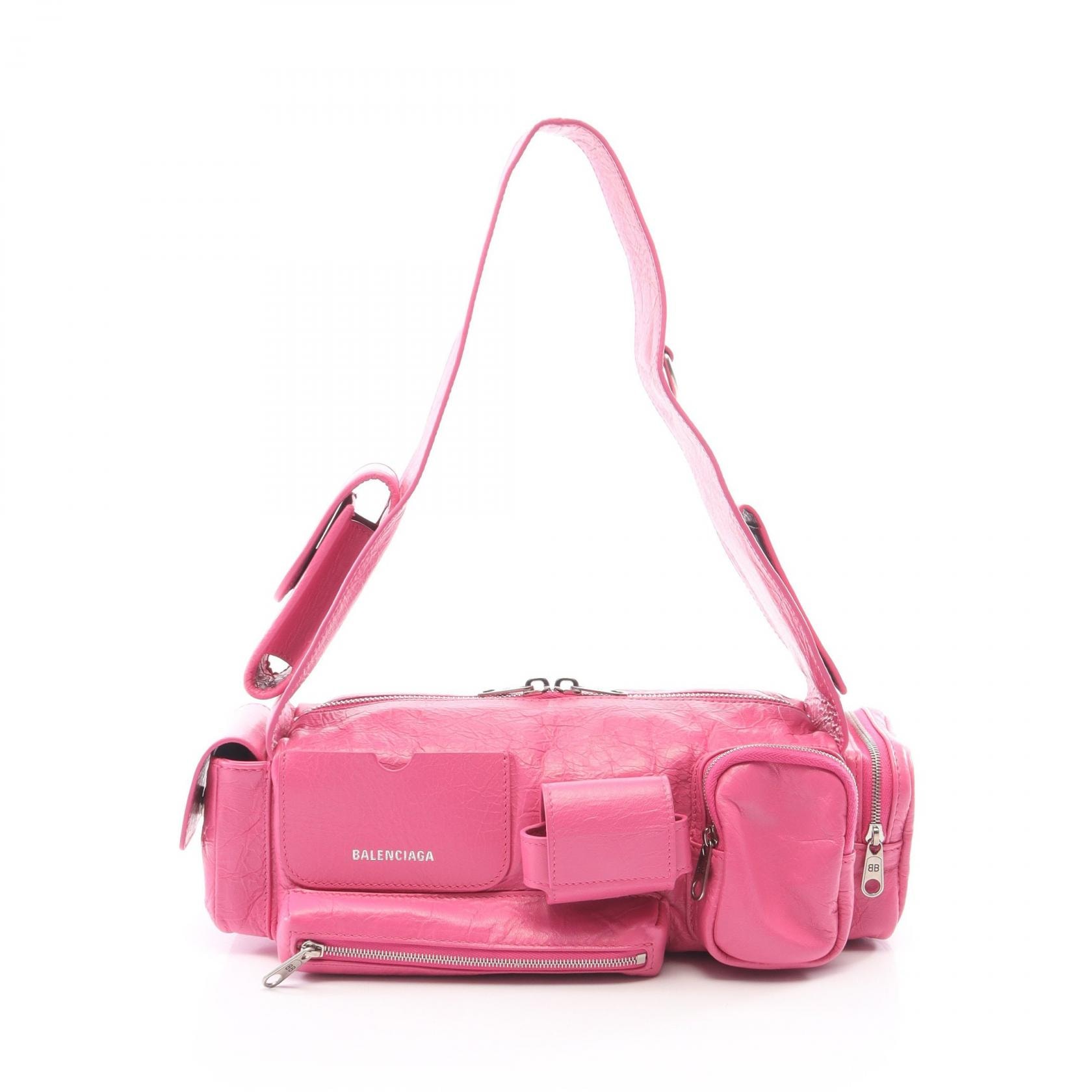 バレンシアガ BALENCIAGA スーパービジー XS ショルダーバッグ バッグ レザー レディース ピンク系 762516 【中古】