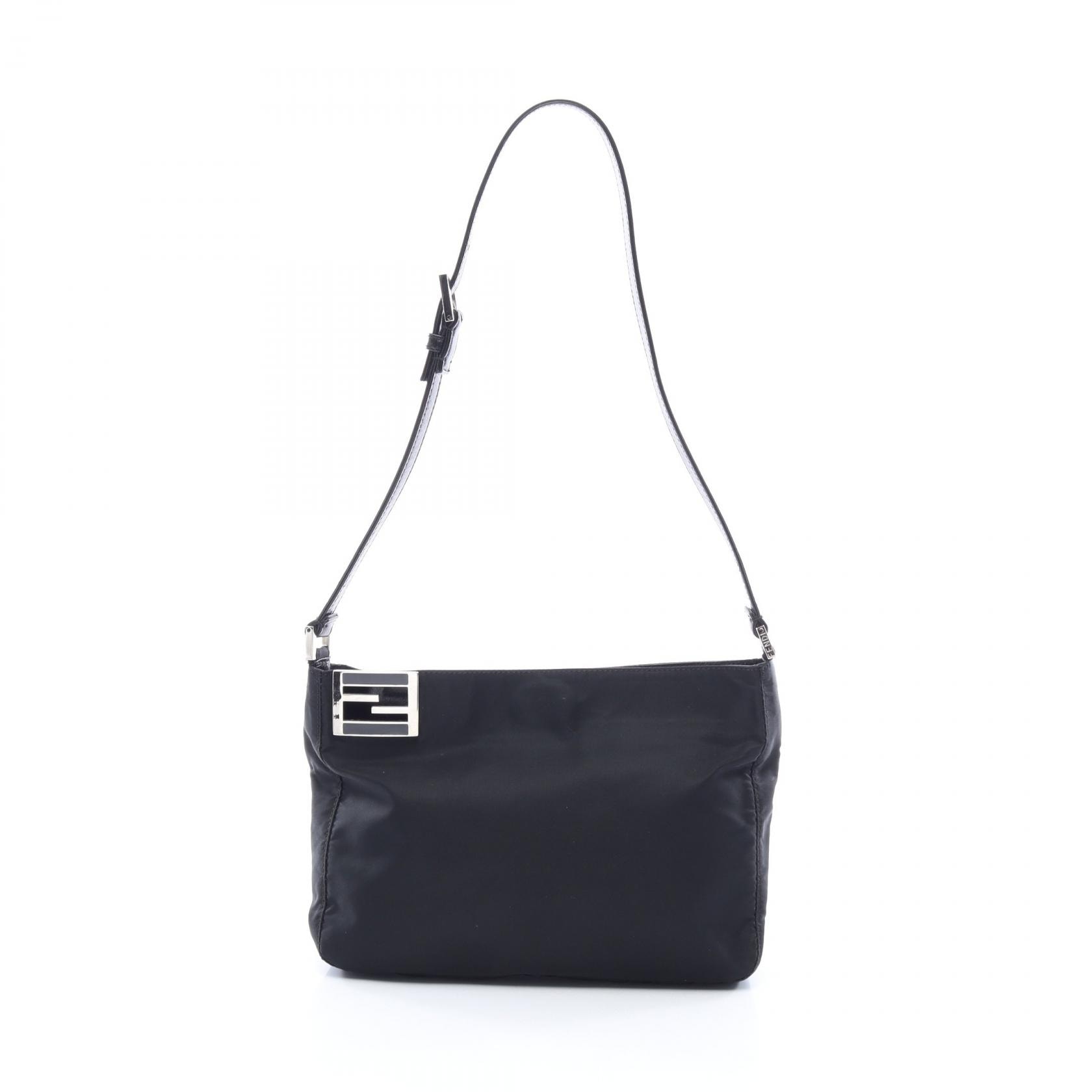 フェンディ FENDI FF金具 ショルダーバッグ バッグ ナイロン レザー レディース ブラック系 15875 【中古】