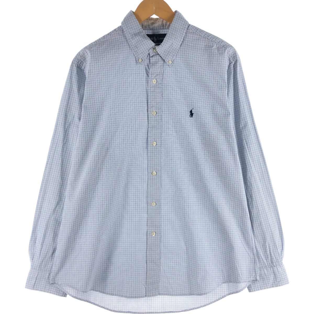 古着 ラルフローレン Ralph Lauren CUSTOM FIT 長袖 ボタンダウンチェックシャツ メンズXL相当/eaa539275