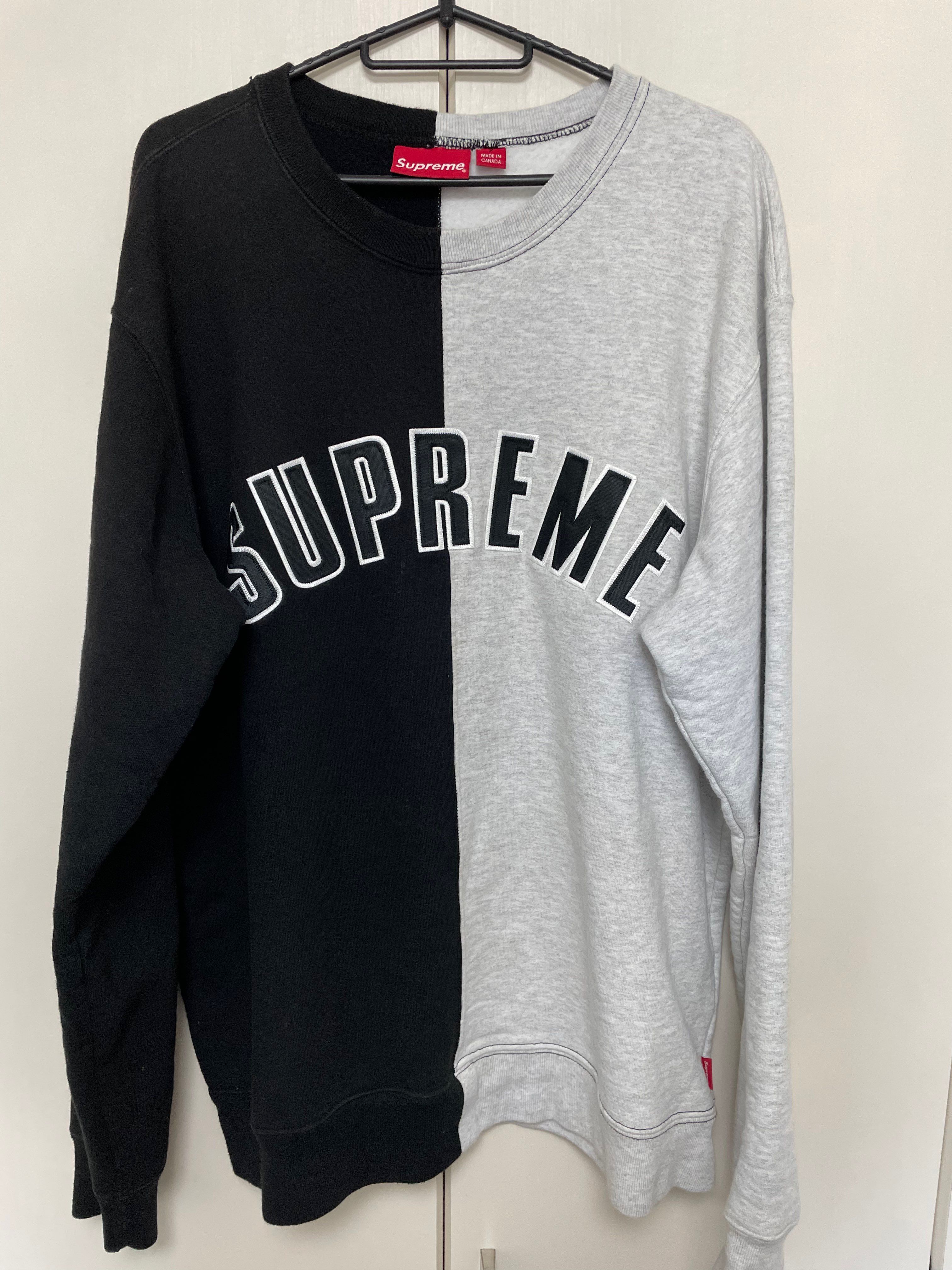 Supreme Split Crewneck Sweatshirt "Black"