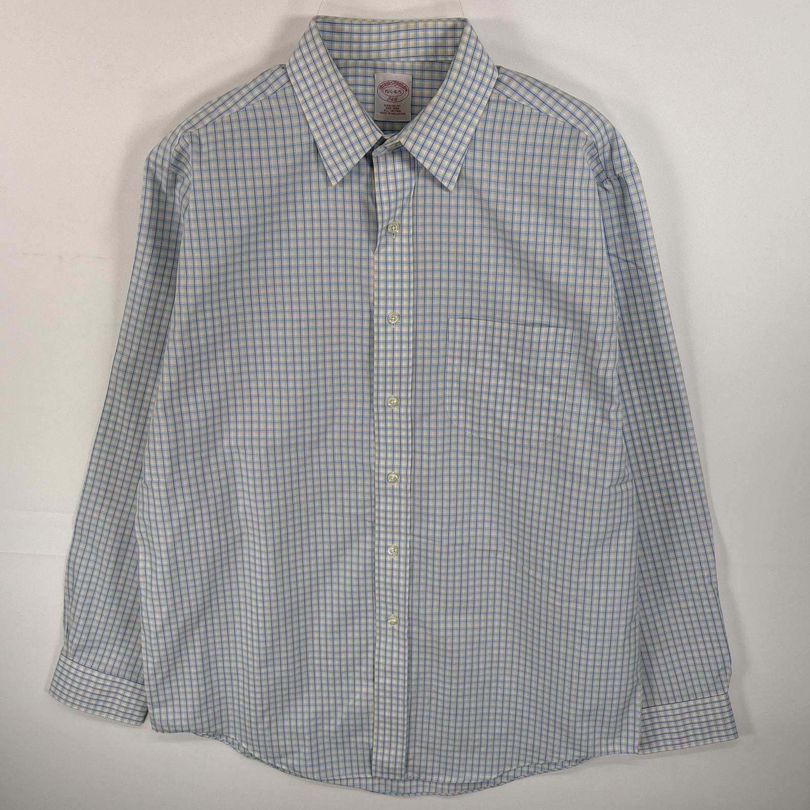 古着 ブルックスブラザーズ Brooks Brothers 長袖シャツ ボタンダウンシャツ 胸ポケ 346 15 1/2 M  水色系 チェック メンズ