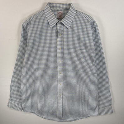 古着 ブルックスブラザーズ Brooks Brothers 長袖シャツ ボタンダウンシャツ 胸ポケ 346 15 1/2 M 水色系 チェック メンズ