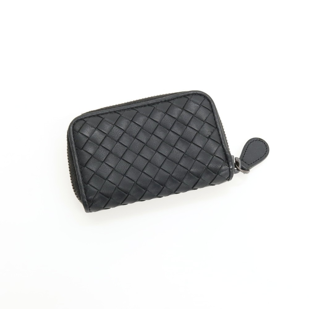 【中古】ボッテガヴェネタ BOTTEGAVENETA イントレチャート レザー コインケース ブラック【ユニセックス】