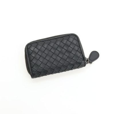 【中古】ボッテガヴェネタ BOTTEGAVENETA イントレチャート レザー コインケース ブラック【ユニセックス】