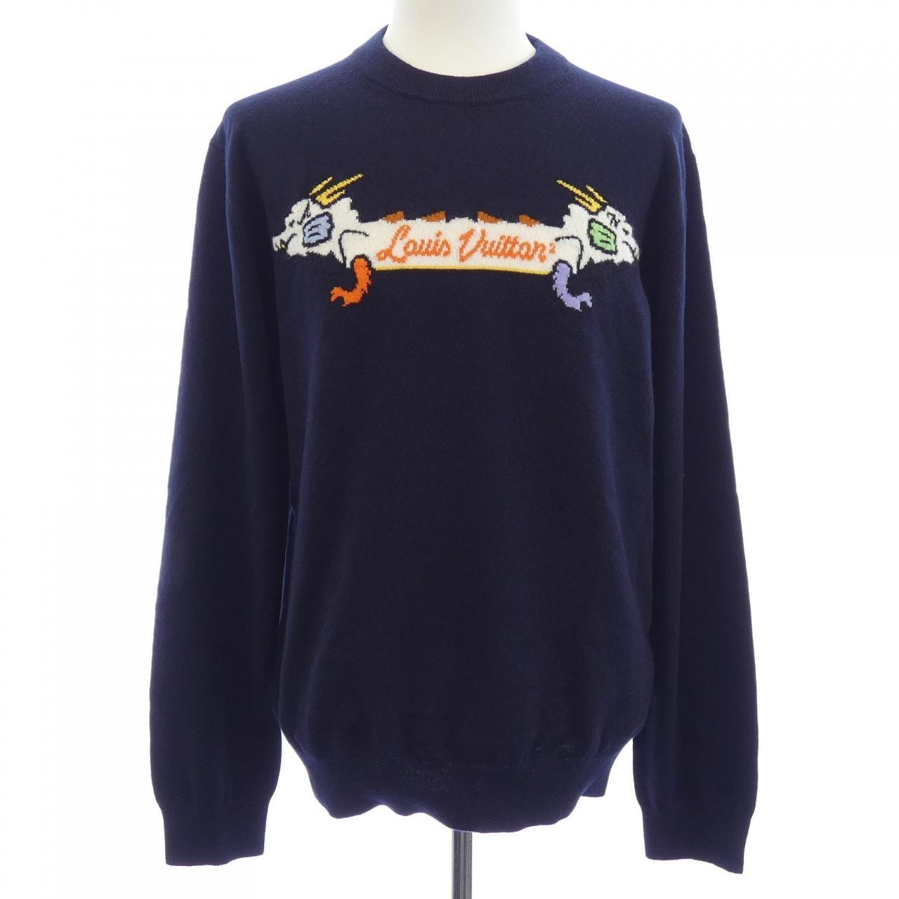 ルイヴィトン LOUIS VUITTON インタルシアジャカードグラフィックカシミヤクルーネック NIGO HMN02WDLB ニット