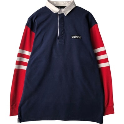 古着 80~90年代 アディダス adidas 長袖 ラガーシャツ メンズM相当 ヴィンテージ/eaa625055