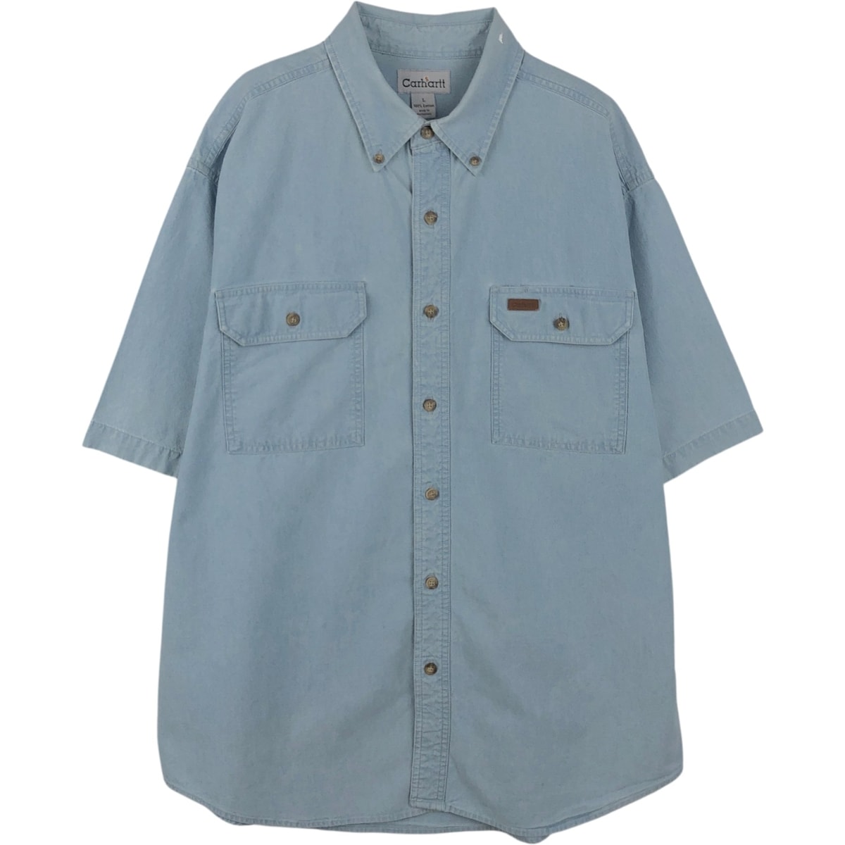 古着 カーハート Carhartt ボタンダウン 半袖 ワークシャツ メンズL相当/eaa655620