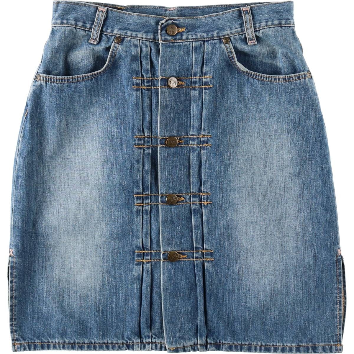 古着 リー Lee REGULAR FIT SKORT MID RISE 前開き デニム ハーフ丈 タイトスカート レディースL相当/eaa619342