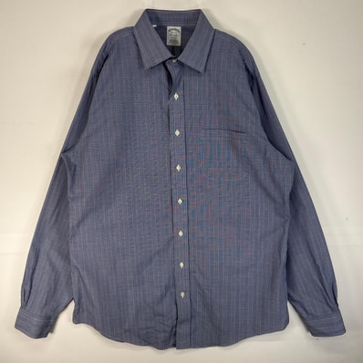 古着 ブルックスブラザーズ Brooks Brothers 長袖シャツ カラーステイ 胸ポケ REGENT L ブルー系 チェック メンズ