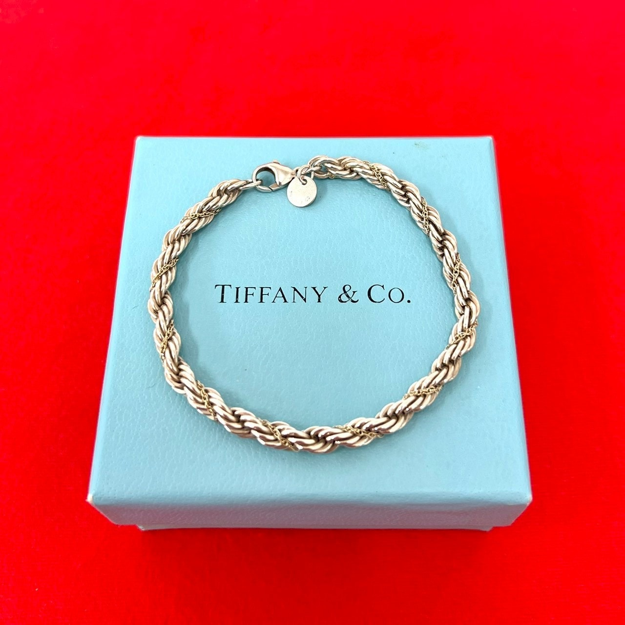 TIFFANY&Co. ティファニー ツイストロープ ブレスレット シルバー925 K18イエローゴールド ブレスレット シルバー
 22575