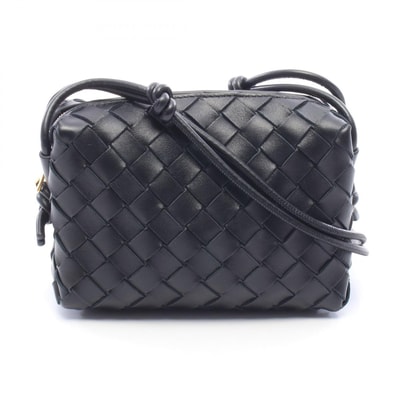 ボッテガヴェネタ BOTTEGA VENETA イントレチャート ミニ ループ カメラバッグ ショルダーバッグ バッグ レザー レディース ブラック系 723547V1G118425 【中古】