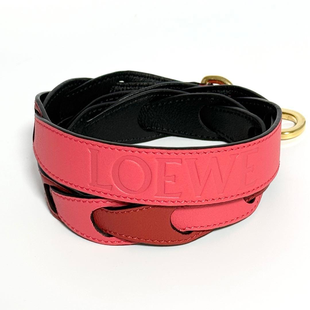 【超美品】ロエベ レディース ショルダーバッグ ストラップ ベルト 肩ひも 赤