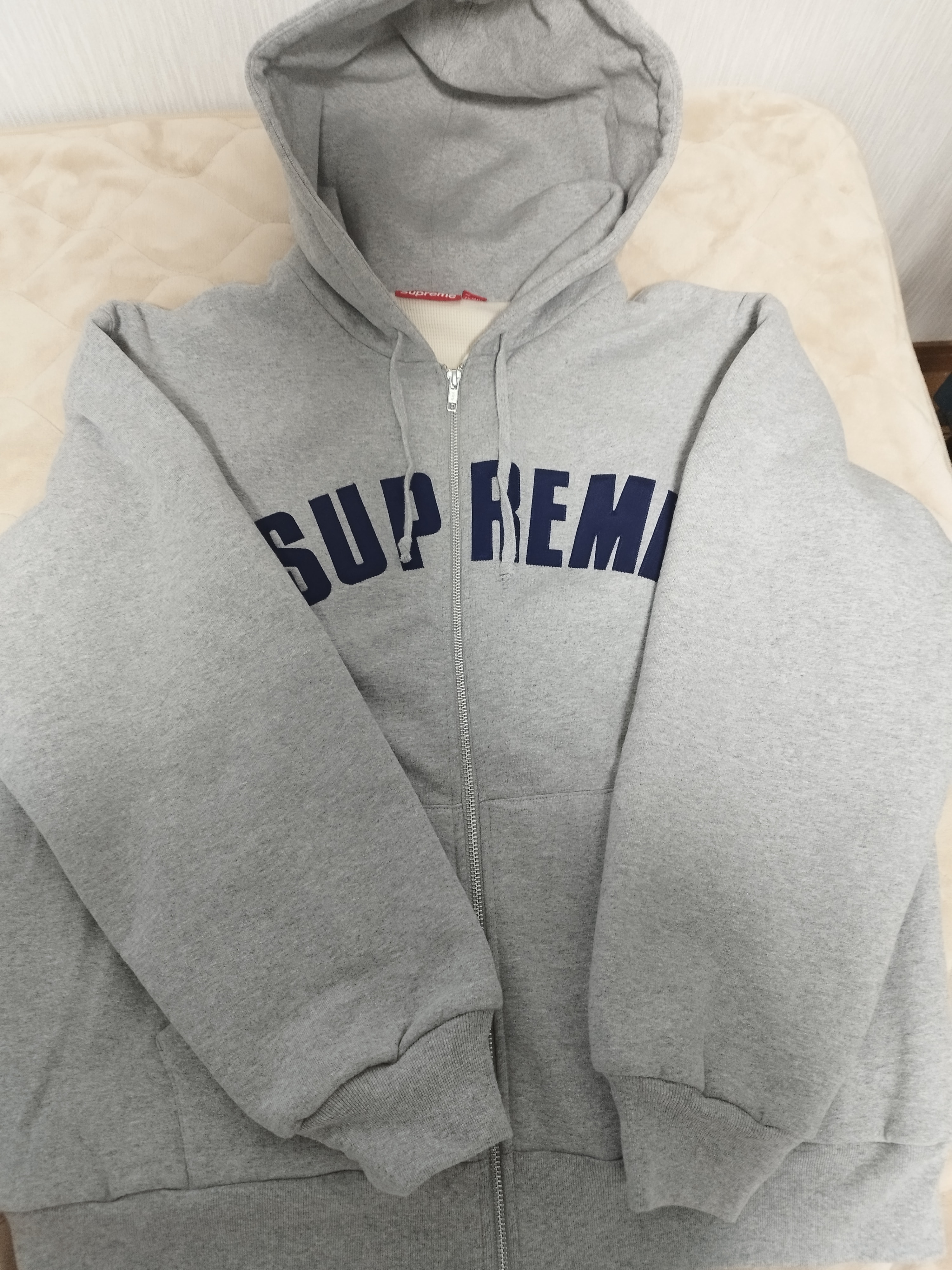 Supreme Arc Thermal Zip Up Hooded Sweatshirt "Heather Grey"