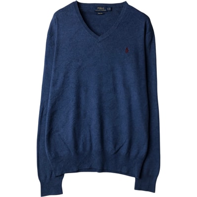 古着 ラルフローレン Ralph Lauren POLO RALPH LAUREN Vネック ピマコットンニットセーター メンズS相当/eaa637241