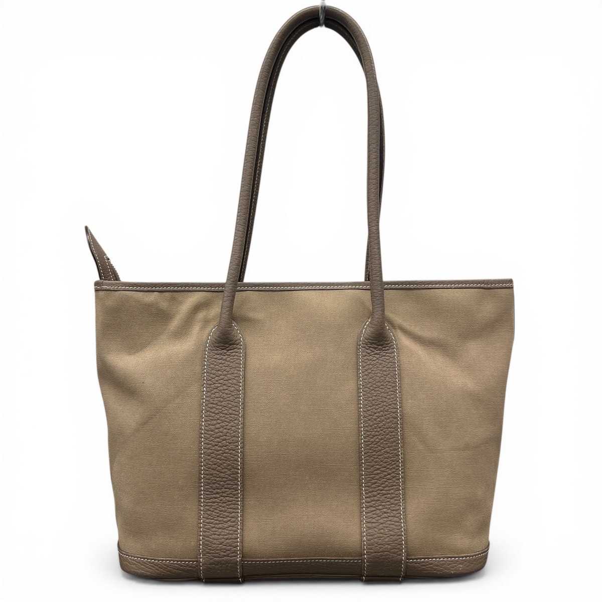 HERMES エルメス ガーデンジップ PM トートバッグ □M 2009年製造 トワルオフィシエ レザー ベージュ ハンドバッグ ショルダーバッグ ※角補色恐れ Bランク 中古 鑑定済 エルメスバッグ