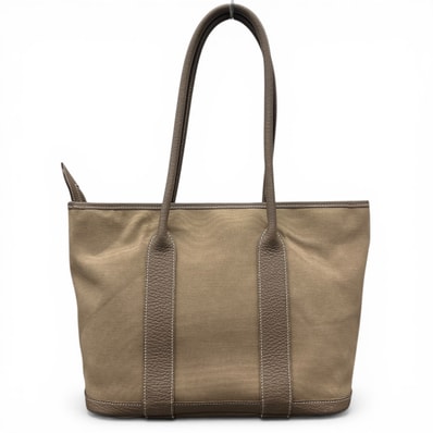 HERMES エルメス ガーデンジップ PM トートバッグ □M 2009年製造 トワルオフィシエ レザー ベージュ ハンドバッグ ショルダーバッグ ※角補色恐れ Bランク 中古 鑑定済 エルメスバッグ