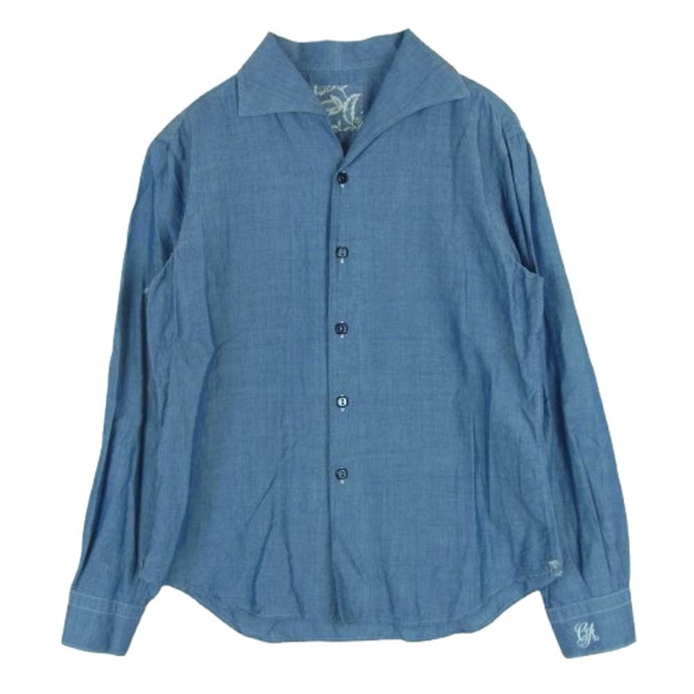 GIORGIO ARMANI ジョルジオアルマーニ 長袖シャツ オープンカラー 長袖 シャツ ブルー系 サイズ表記なし【中古】