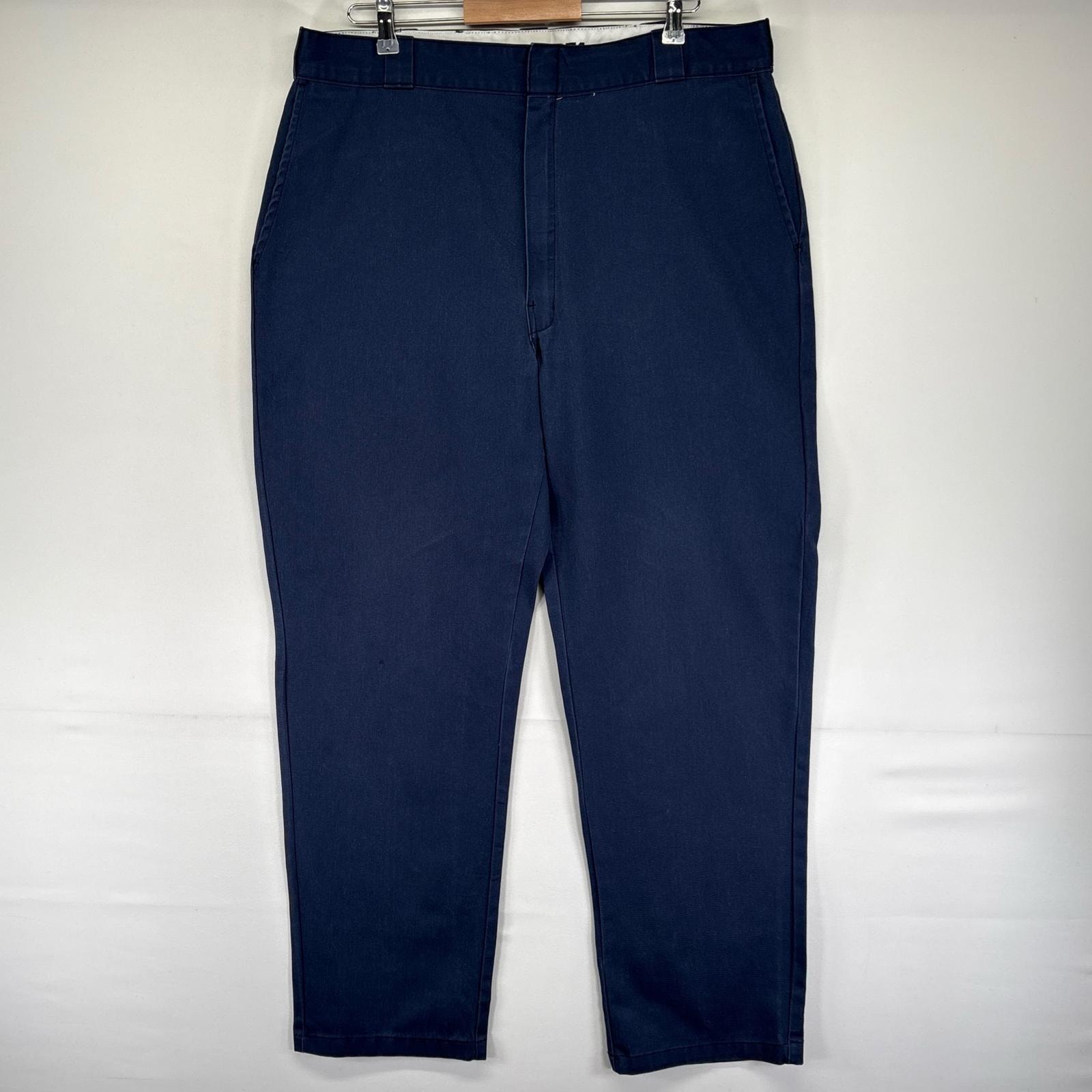 古着 ディッキーズ Dickies パンツ ワークパンツ 874 ストレート ジッパーフライ 大きいサイズ チノパン W40 L34  ネイビー系 メンズ