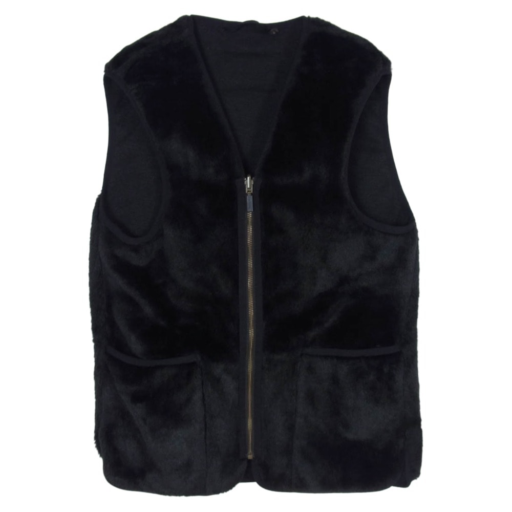 Barbour バブアー ベスト 232MLI0035 SL Fur Liner アクリルファーライナー フロントジップ ファー ライナー ベスト スリム フィット ブラック系 36【美品】【中古】