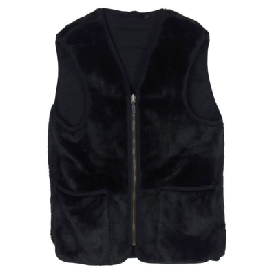 Barbour バブアー ベスト 232MLI0035 SL Fur Liner アクリルファーライナー フロントジップ ファー ライナー ベスト スリム フィット ブラック系 36【美品】【中古】