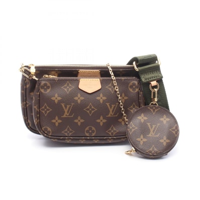 ルイ・ヴィトン LOUIS VUITTON ミュルティ ポシェットアクセソワール ショルダーバッグ バッグ PVCコーティングキャンバス レザー モノグラム レディース ブラウン系 / カーキ系 M44813 【中古】