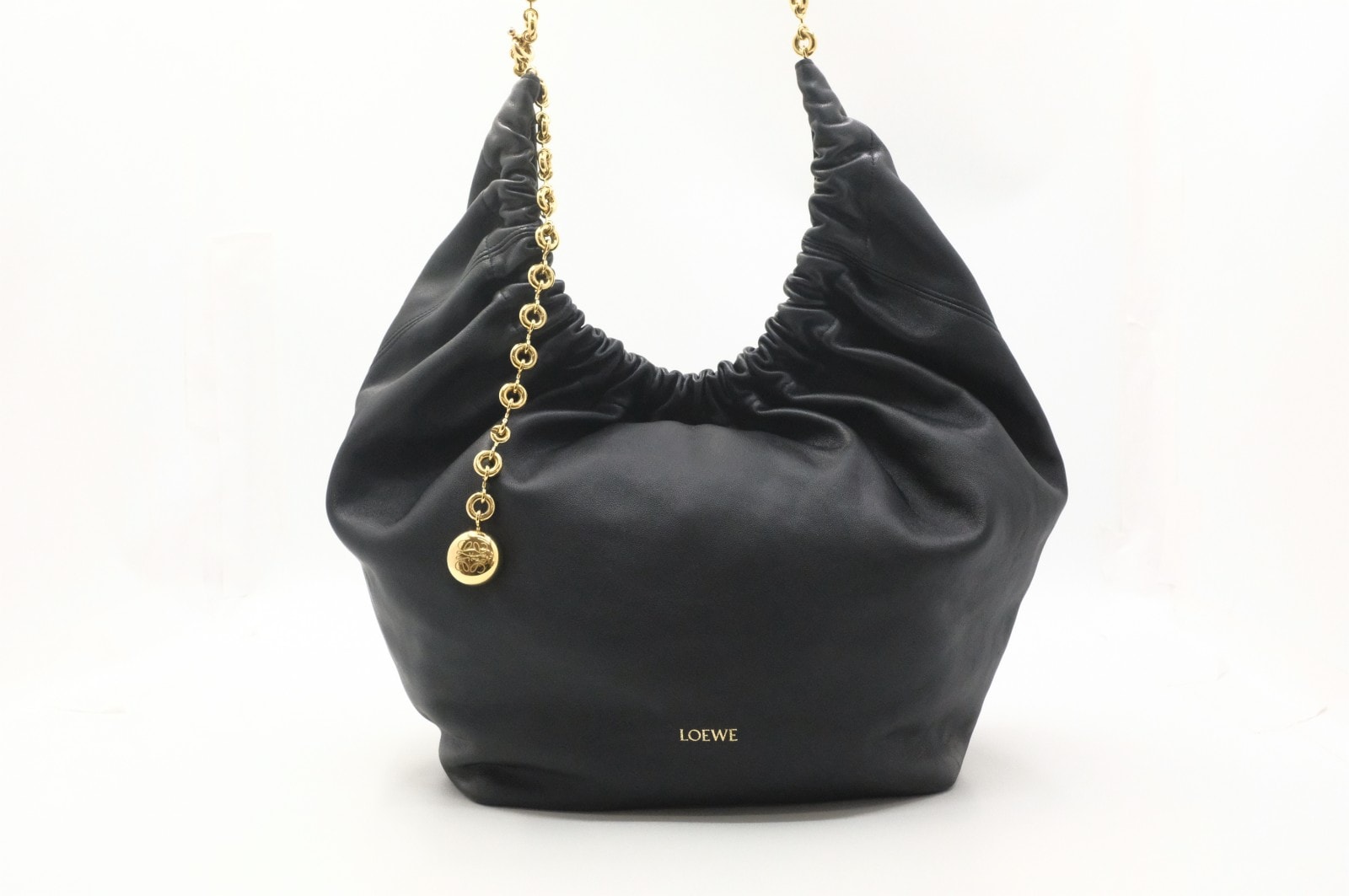 ロエベ スクイーズ ミディアム ショルダーバッグ ブラック A914Q37X01