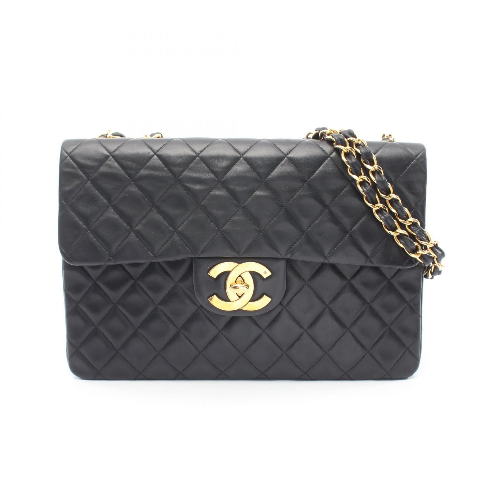 シャネル CHANEL デカマトラッセ34 ショルダーバッグ バッグ ラムスキン(羊革) レディース ブラック系 【中古】