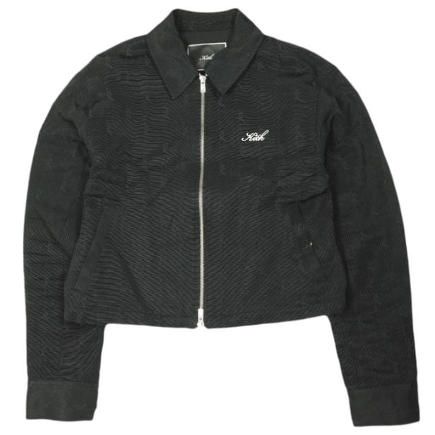 KITH NYC キスニューヨークシティ 25AW Women Corwin Script Faille Jacket ウィメンズ コーウィン スクリプト ファイユジャケット 25011061000630 XS BLACK ジップ ブルゾン アウター