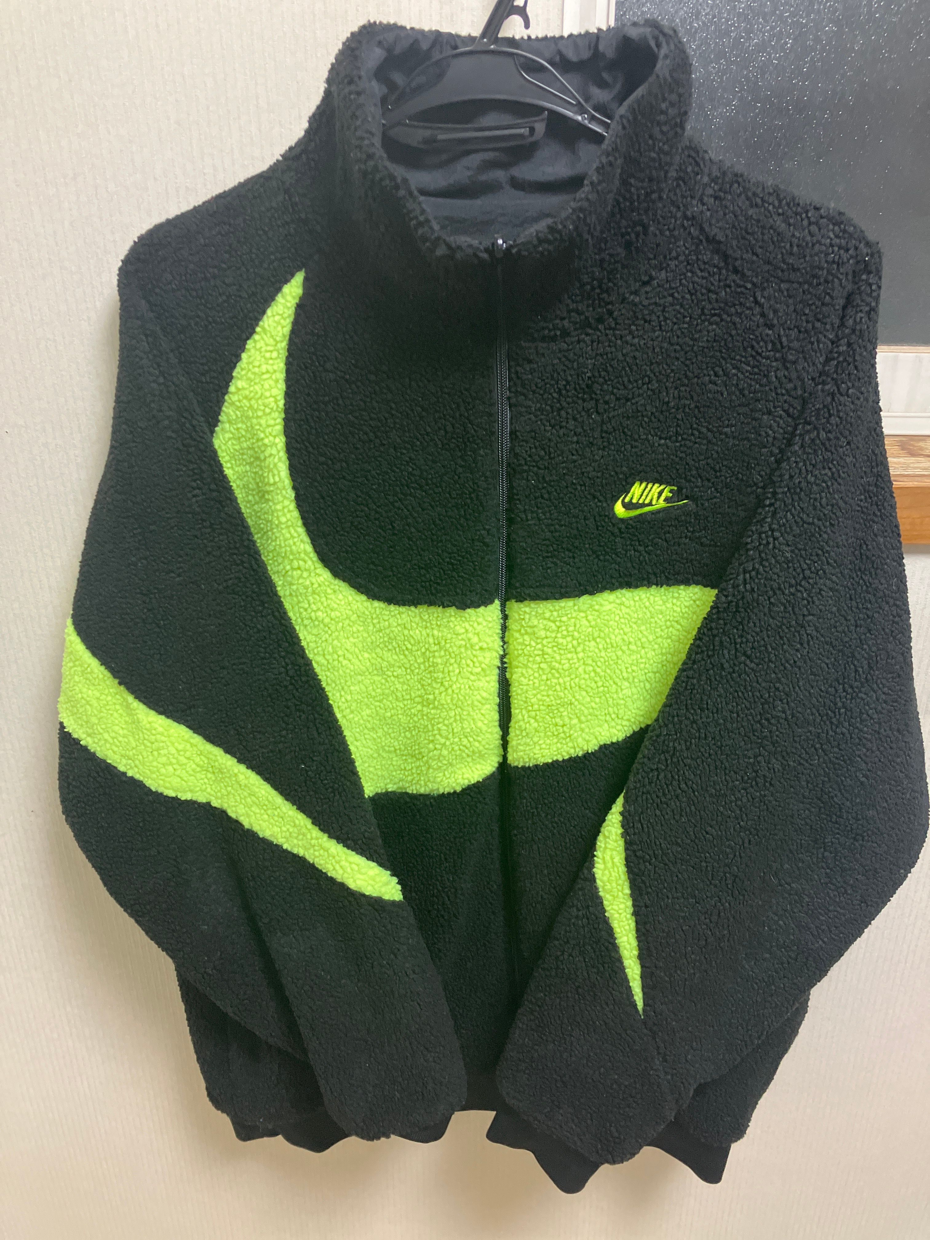 Nike Big Swoosh Reversible Boa Jacket"Black Neon"