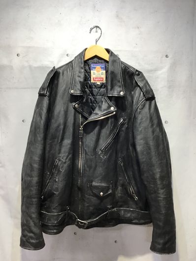 Supreme / Blackmeans Painted Leather Motorcycle Jacket "Black"