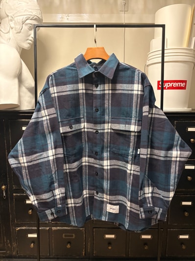 Wtaps WCPO 01 / LS / Cotton. Flannel. Textile "Green"
