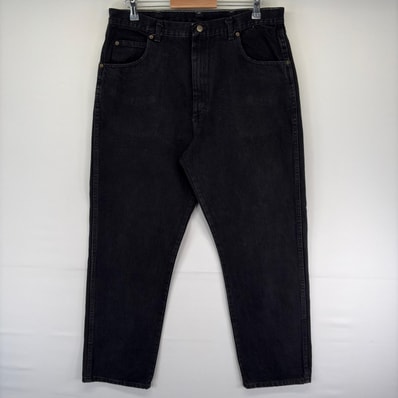 古着 レッドキャップ RED KAP デニム パンツ 5ポケット ストレート ジッパーフライ ジーンズ ジーパン w38 L32 ブラック系 メンズ